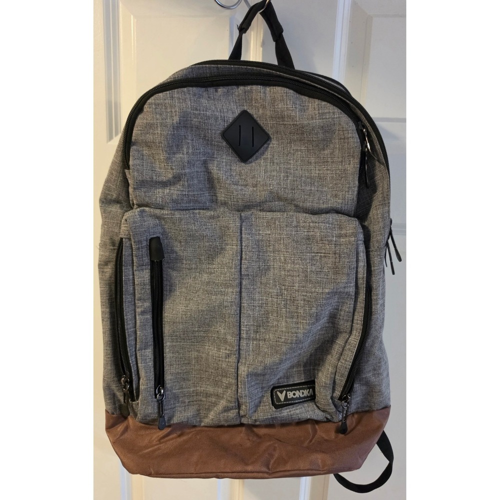 Title: BONDKA 19.5" Jumpstreet Laptop Backpack Heather Gray Brown Travel Work...